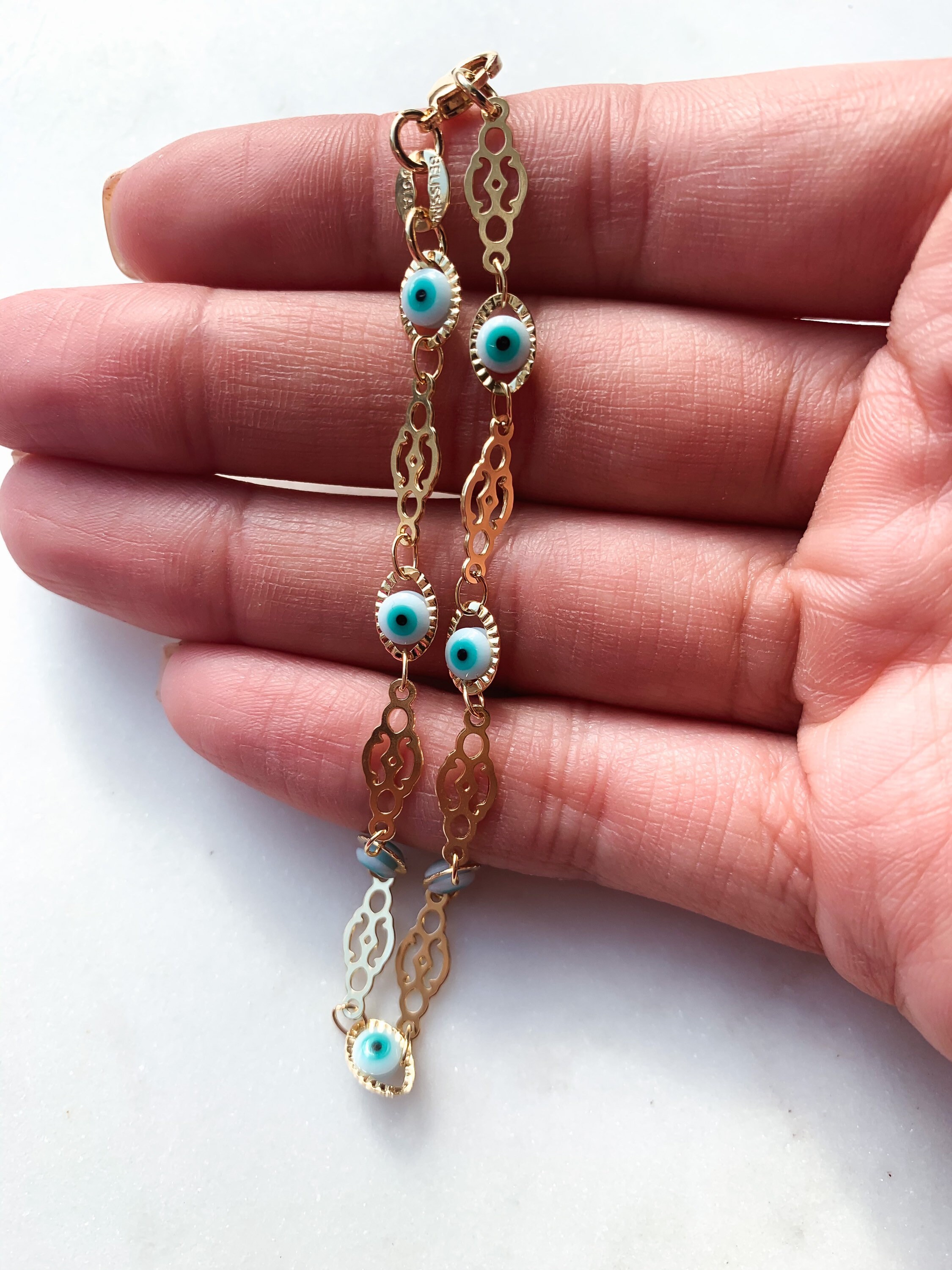 Greek Evil Eye Bracelet Dainty Evil Eye BraceletEvil Eye Etsy