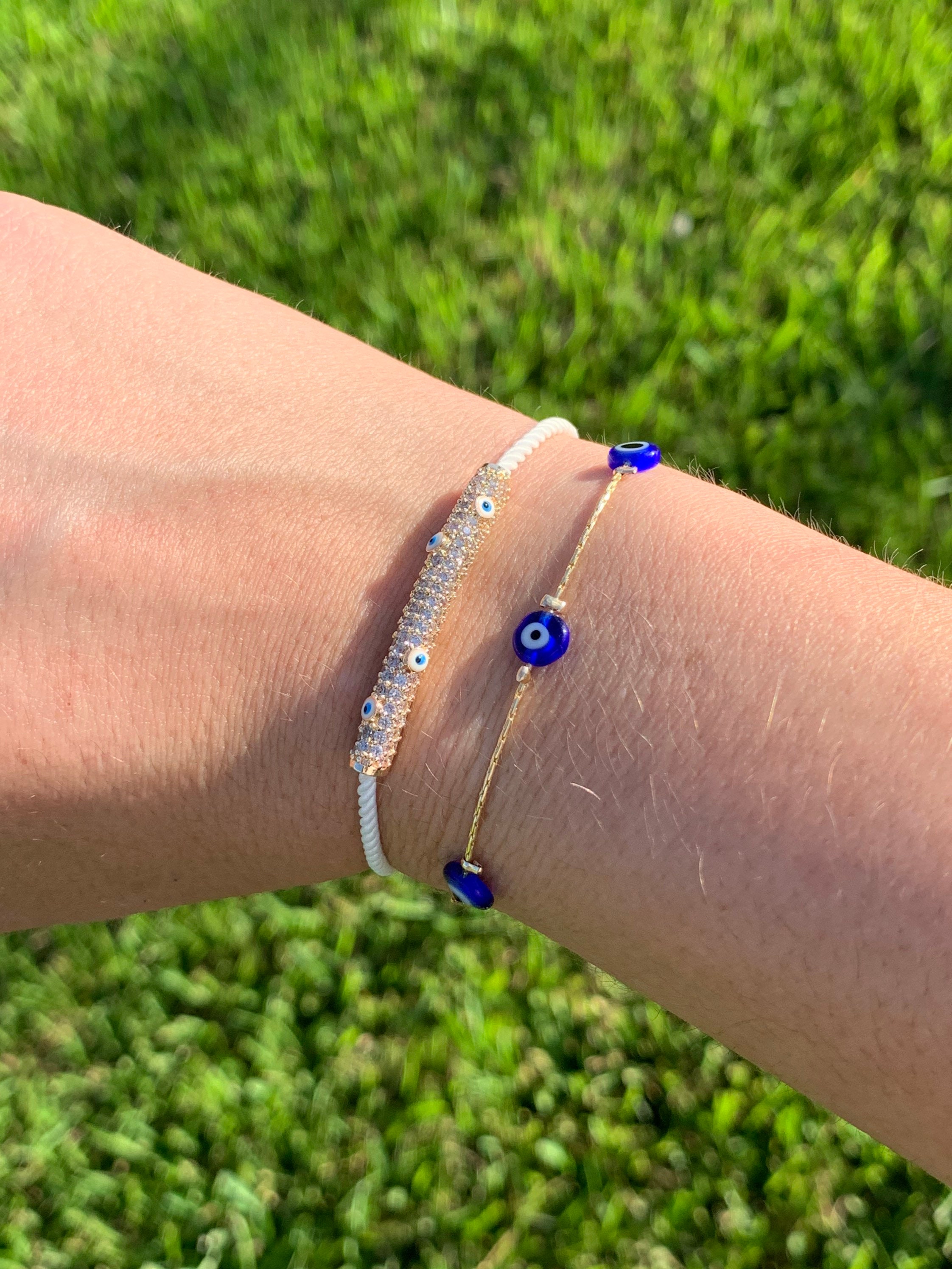 Greek Evil Eye Bracelet Royal Blue Evil Eye Bracelet Lucky Etsy