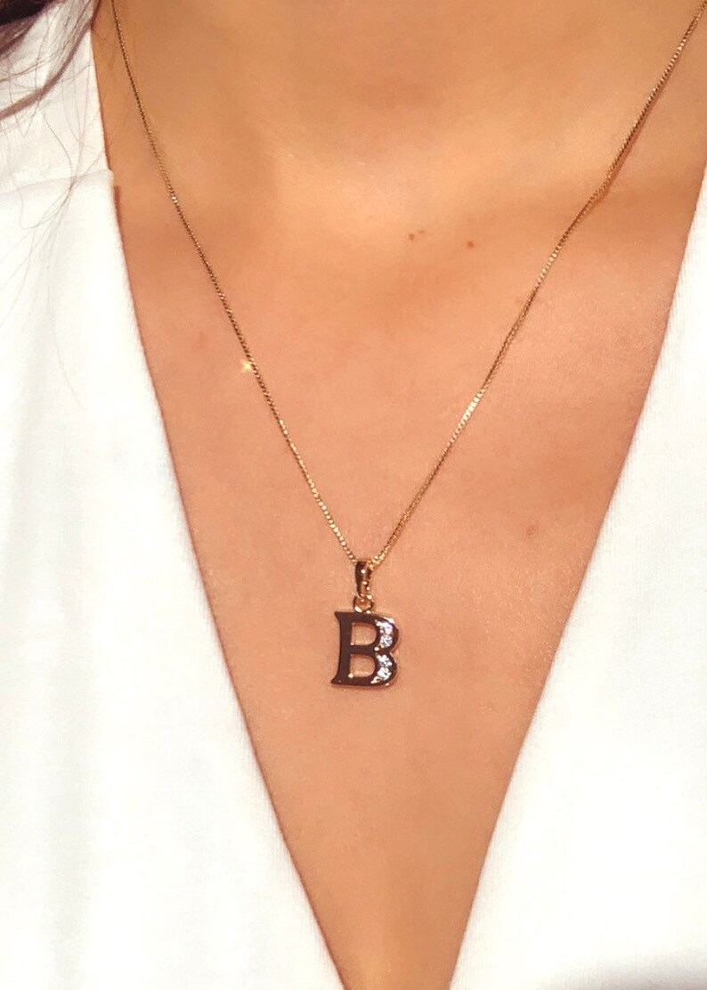 Gold Filled Initial Necklaces Initial Necklaces CZ Initial Necklaces Gift for Her,Personalized Necklace for Her,Gift for Wife,Initials
