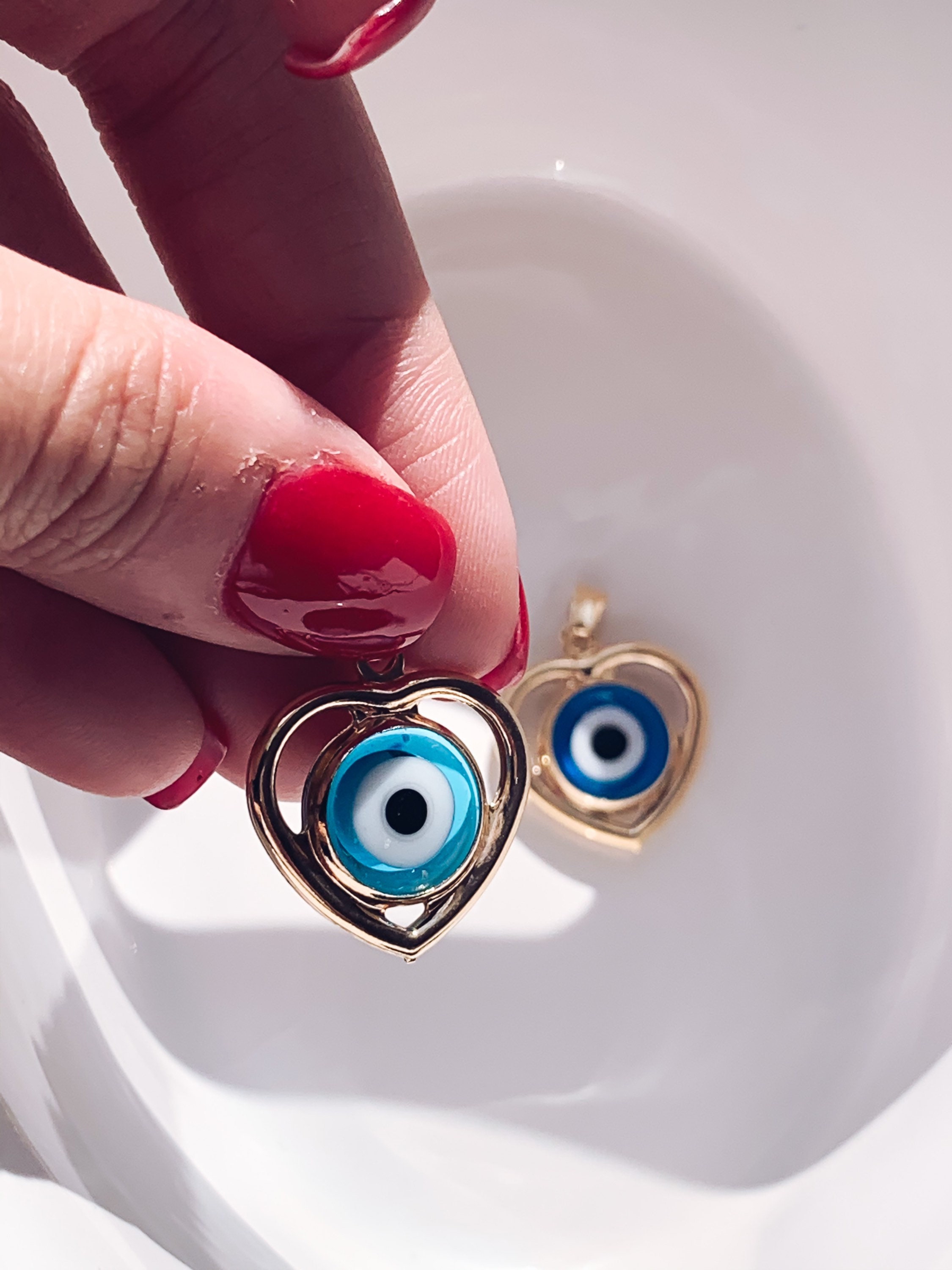Evil Eye CharmsGold Filled Evil Eye Heart CharmWholesale Etsy