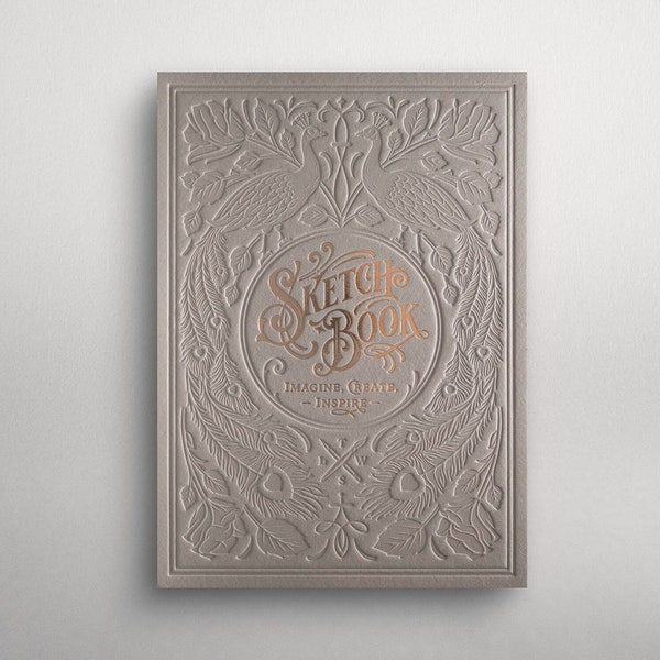 Letterpress Sketchbook hand-bound - Ivory