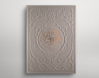 Letterpress Sketchbook handgebunden - Ivory