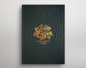 Letterpress Sketchbook hand-bound - Racing Green