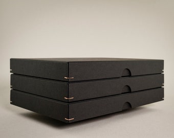 Photo box, gift box, box, 19 x 13 x 2.5 cm, black