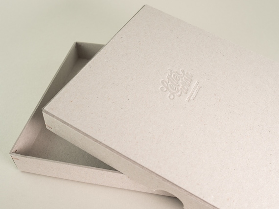 Individually Embossed Photo Boxes, Gift Box, Box, 23 X 16.5 X 2.5 Cm DIN  C5, 2 Mm Gray Cardboard 