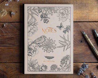 Notebook | Bullet Journal | Sketchbook | Letterpress | Hand-bound - Floral