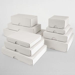 Naturkarton SCHACHTELN | verschiedene Größen | Schachtel mit Stülpdeckel | Geschenkverpackung | Fotobox | handgefertigt | Naturweiß