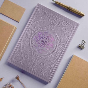 Cuaderno de bocetos | Cuaderno de bocetos | Tipografía | atado a mano - Violeta | Púrpura