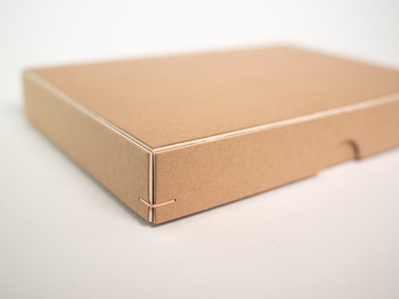 Photo Box, Gift Box, Box, Photo Box 19 X 13 X 2.5 Cm, Kraft Paper With  White Core 