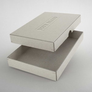 Cajas de regalo personalizadas | 19x13x2,5cm | cajas de fotos individuales | Caja con tapa deslizante | Cartón gris