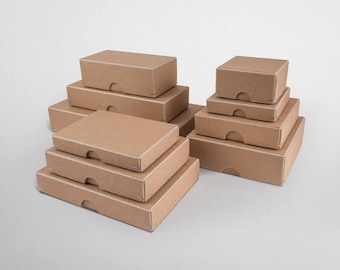 Kraft paper BOXES | various sizes | box with slip lid | gift packaging | photo box | handmade | wire binding