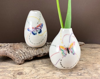 Porcelain butterfly vase