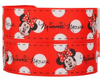 Disneys Red & White Spot Minnie Mouse 2m Ripsband für Geburtstagskuchen, Geschenkverpackung, Geschenkband, Partydekoration und Geschenkbeutel