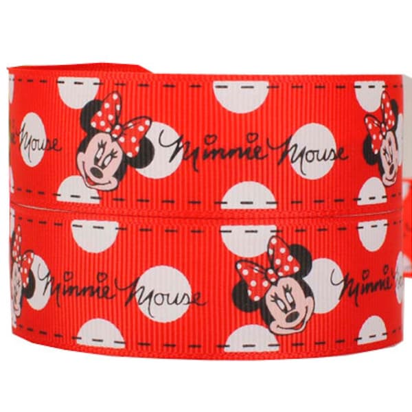 Disneys Red & White Spot Minnie Mouse 2m Ripsband für Geburtstagskuchen, Geschenkverpackung, Geschenkband, Partydekoration und Geschenkbeutel