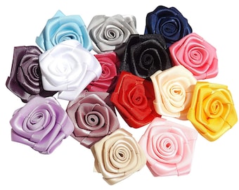 5 X 1.5 pouce Couleur Satin Ruban Rose Fleurs Mariage Album stationnaire Sew Colle Sur Garnitures Craft Hair Bows