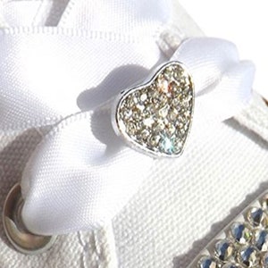 Cute Full Crystal Heart Shoe Charm For Trainers Bracelets Birthday Christmas Presents Gifts With A free pair of our satin ribbon shoelaces