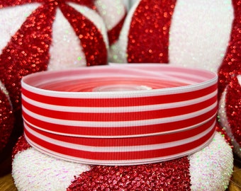 Red Stripe Candy Ribbon Grosgrain Ribbon For Christmas Cakes Gift Wrapping Bows Christmas Eve Boxes Decorations