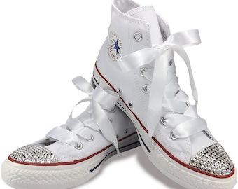 White Satin Ribbon Shoelaces In For Wedding Customised Converse Trainers Dr Martins!