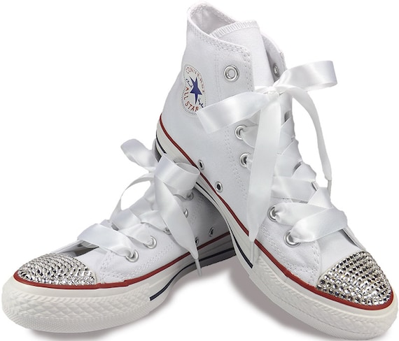 white satin shoelaces