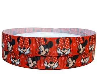 Disneys Rote Minnie Maus 2m Ripsband für Geburtstagstorte, Geschenkverpackung, Geschenkband, Partydekoration und Geschenktüten