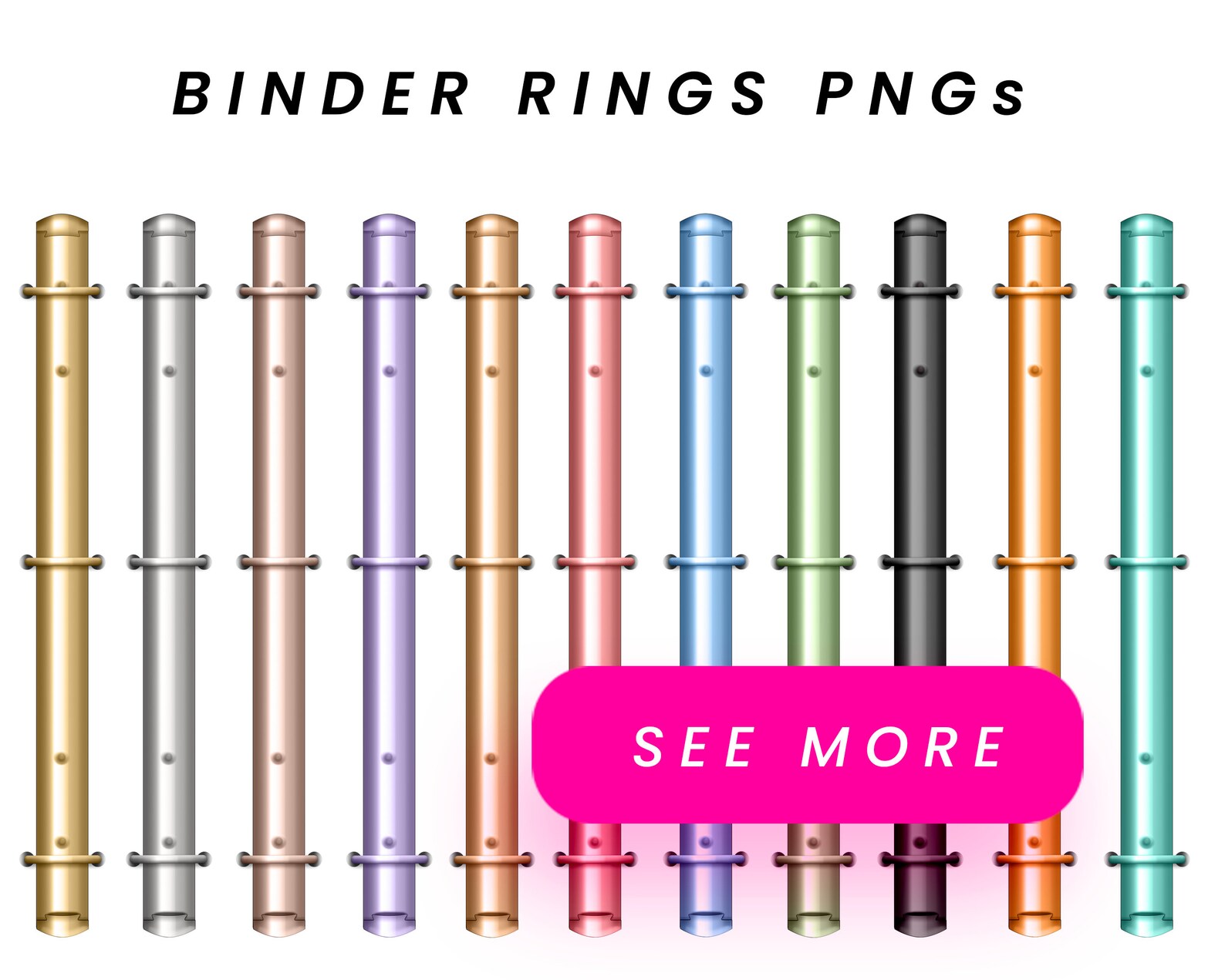 Digital Binder Rings Pngs Binder Rings Clipart Digital Etsy