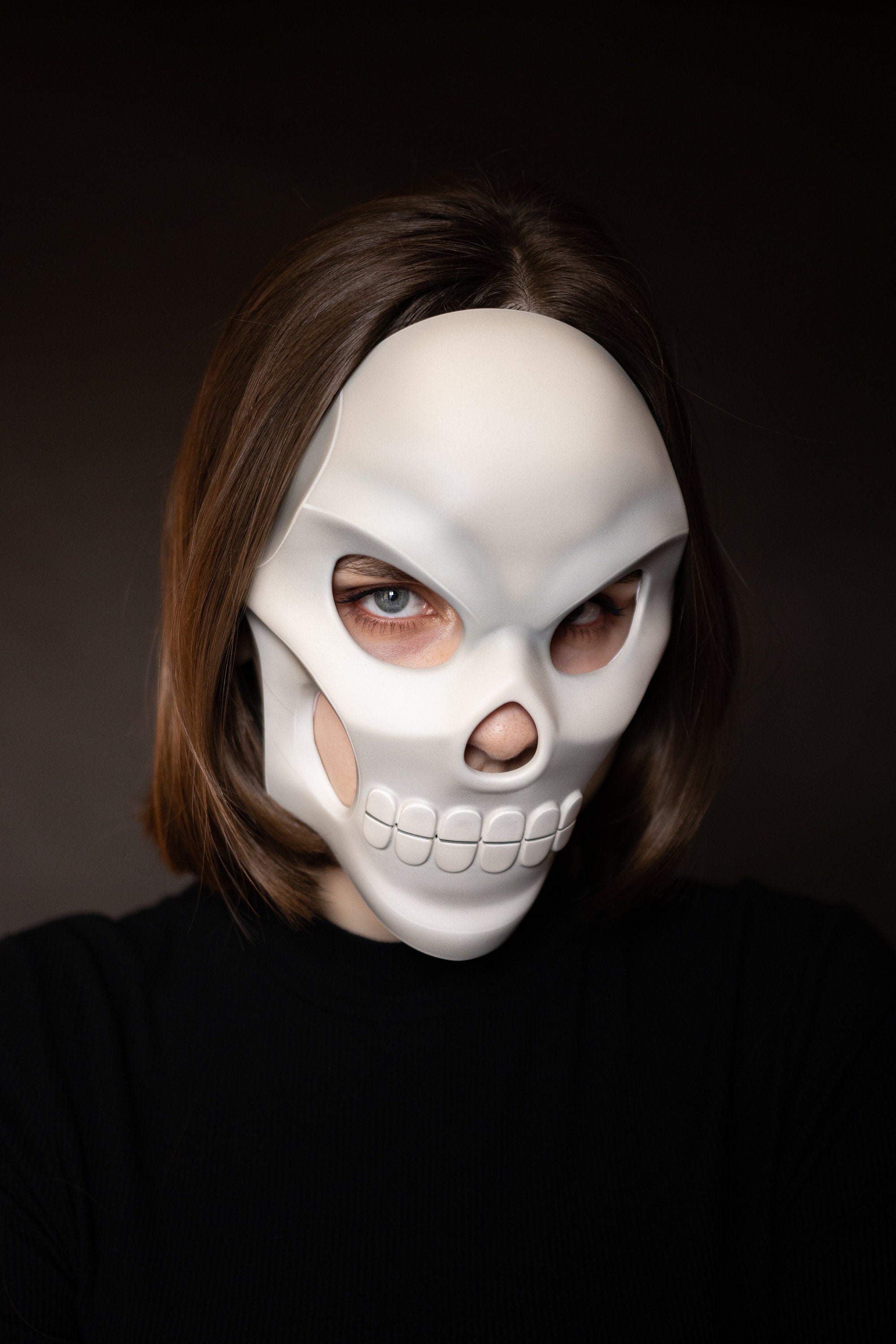 Masque Capuche Scream Mask Halloween Nightmare Cosplay Déguisement / Blanc  Noir