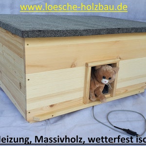 Kattenhuis met verwarming voor twee katten "onbehandeld" kattenhuis