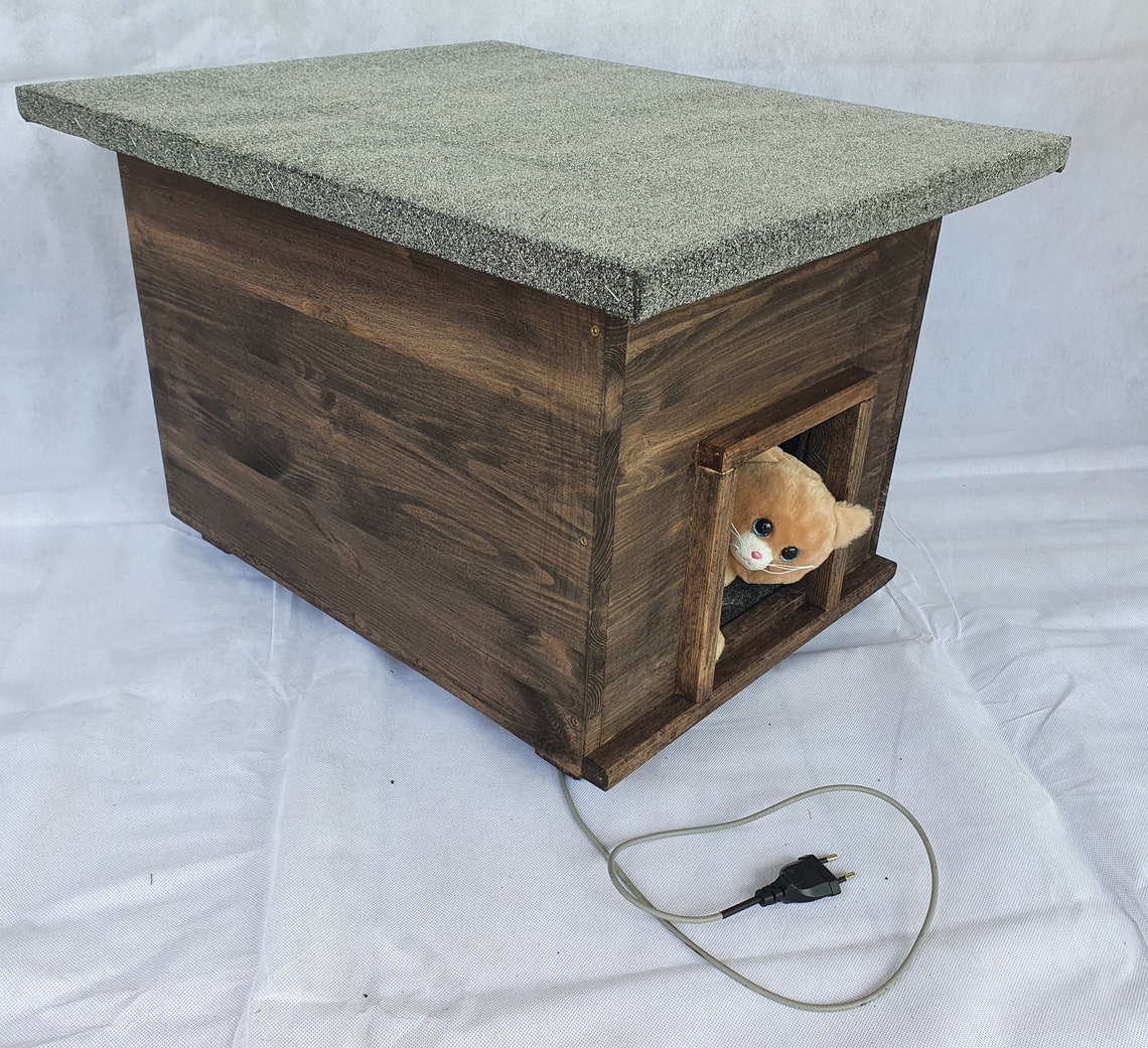 Cat House With Heating lasur Carbibol Cat Hut Outdoor Insulated