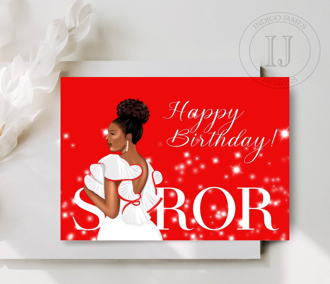 Happy Birthday Soror DST Inspired Sorority Sisterhood Folded Friendship