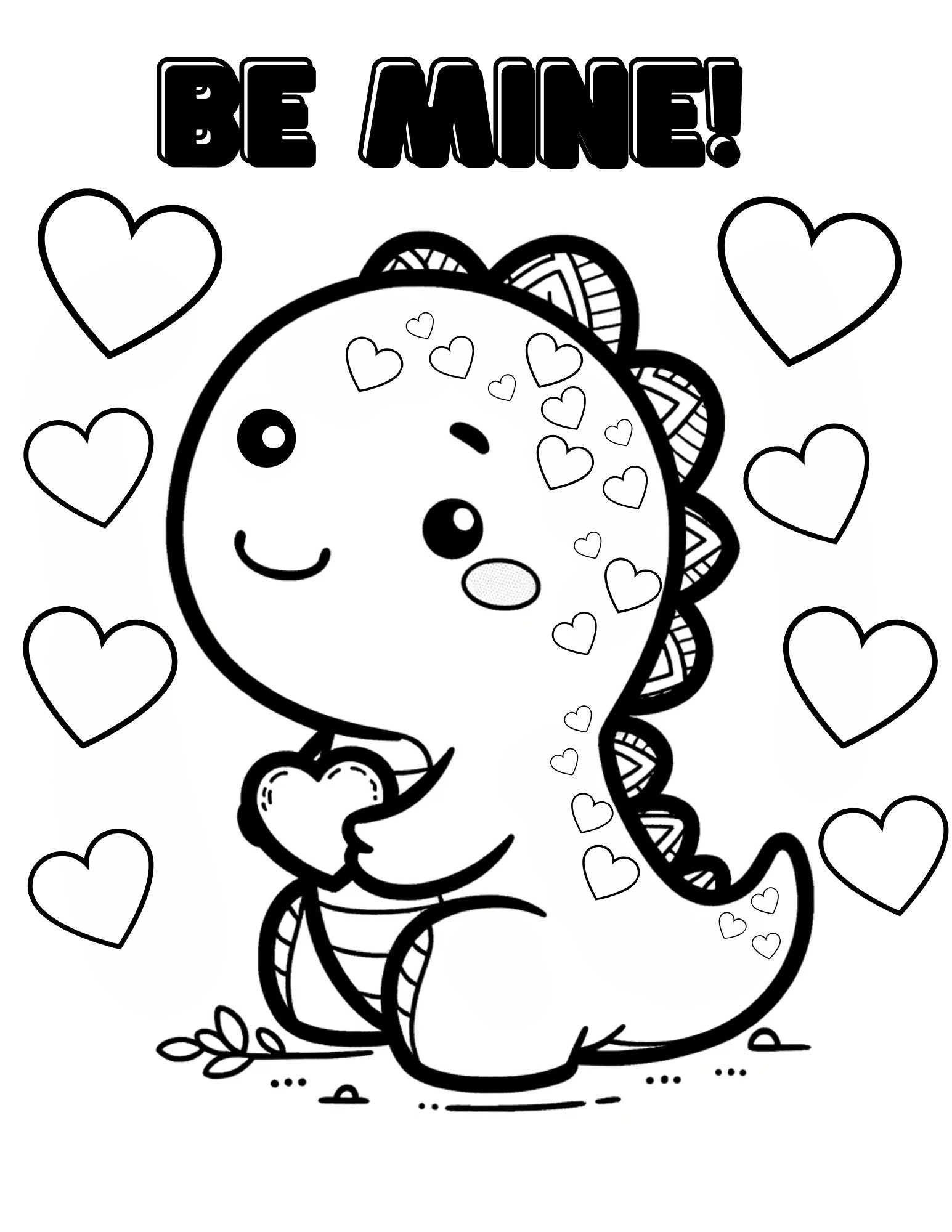 Valentine Coloring Pages Dinosaur Coloring Pages Activity Sheets
