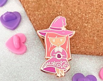 Pink Witch Enamel Pin