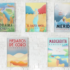 Venezuela Paradise Artprint Collection - Salto Angel, Roraima, Margarita, Merida, Medanos de Coro