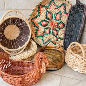 Collection of Baskets | Curated Set of Baskets | Turkey Basket | Multicolored Basket | Bread Baskets