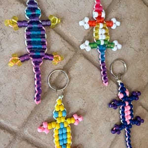Pony Bead Lizard Keychain | Y2K Keychain | 90s Keychain