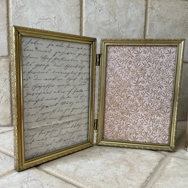 Vintage Gold Tone Picture Frame Matte Glass | Filigree Gold Frame | Vintage Picture Frame | Gold Tone | Brass Picture Frame | 1950s 1960s