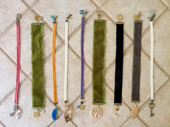 Handmade Velvet Ribbon Bookmark | Book Charms, Reader Gift