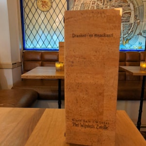 Menümappe, Menükartenmappe, Menümappe für Weinkarte, Menümappen A4 klein aus Kork