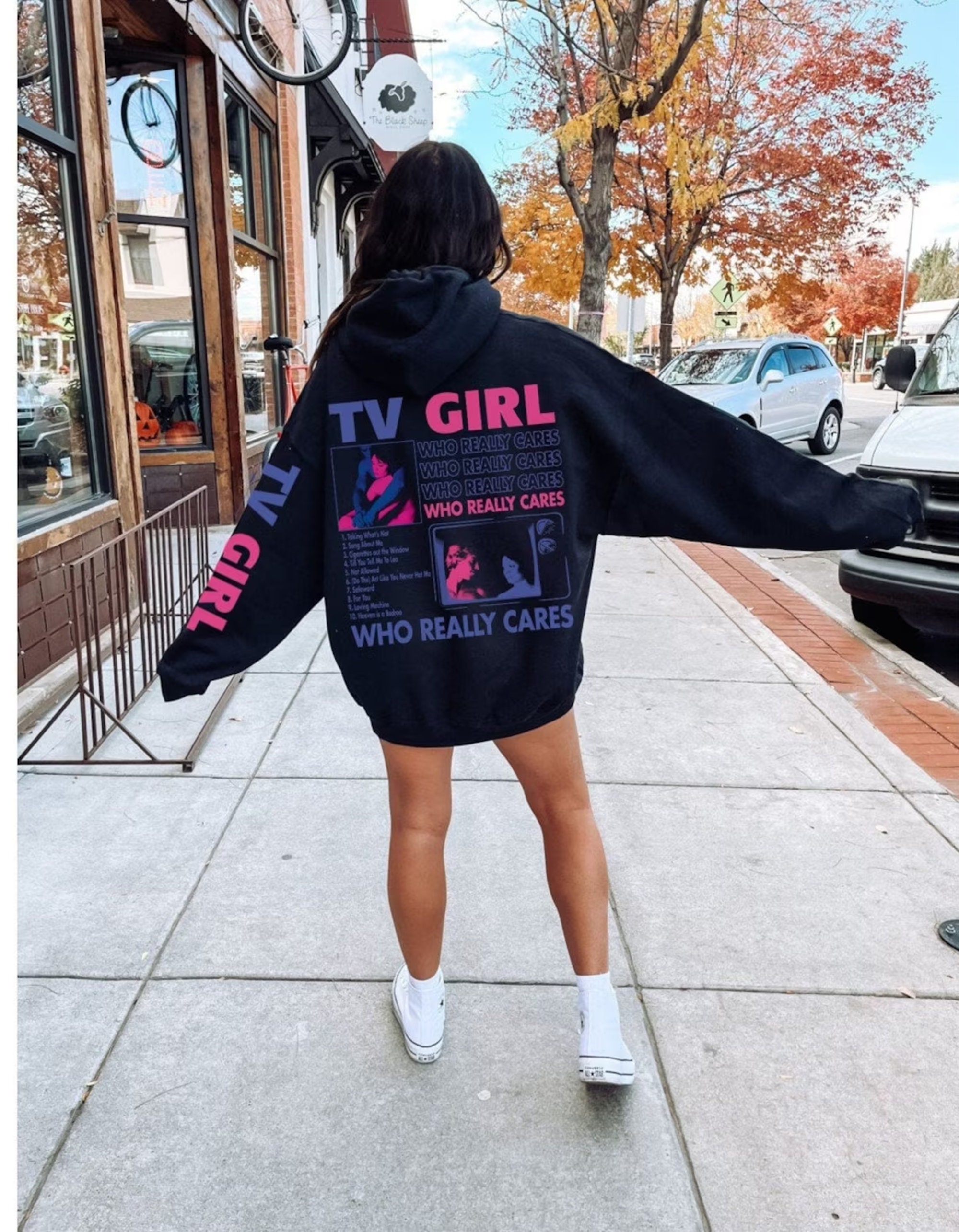 Girl with shop a hoodie