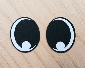 5 Pair Felt White Felt Eyes, Simple Kawaii Eyes, Amigurumi Eyes, Oval Felt Eyes, Felt Eyes for Plushies, Craft Felt Pieces