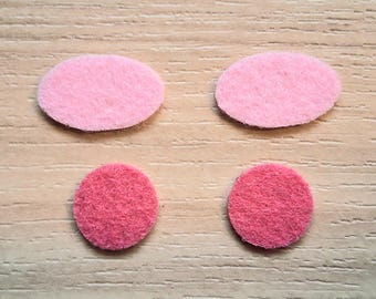 20 Pack - Felt Blush Cheeks, Stiff Felt Circles, All Sizes, Felt Spots, Blank Circles Stiffened Felt Amigurumi Felt Blanks Circle