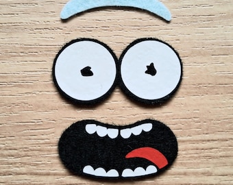 Pickle Man 3 Full Felt Face Sets - Eyes and Mouth, Cartoon Amigurumi Accessories for Crochet Plushies felt craft pieces