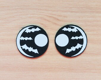 3 Pairs Felt Halloween Bat Felt Eyes, All Sizes, White Felt Eyes, Kawaii Amigurumi Eyes, Spooky Felt Eyes, Felt Craft Pieces