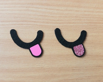 6 Pack, Pink Matte OR Glitter Felt Mouths, All Sizes, Amigurumi Plushie Mouth, Felt Smiles, Felt Eyes, Kawaii Mouth, Glitter Felt Eyes