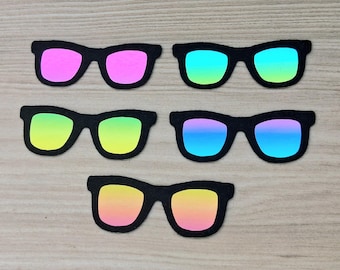 3 Pack Felt Glasses - Variety Mix Rainbow Holographic Glasses, Multiple Sizes, Felt Eye Glasses, Felt Glasses, Felt Amigurumi Supplies