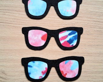3 Pack Felt Glasses - Variety Mix Americana Felt Glasses, Multiple Sizes, Felt Eye Glasses, Felt Glasses, Felt Amigurumi Supplies