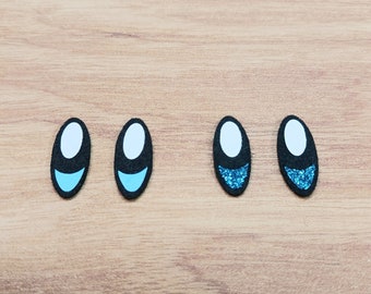 5 Pairs OR BULK Packs, Cartoon Style Felt Eyes, Kawaii Eyes, Amigurumi Eyes, Glitter or Matte Felt Eyes, Felt Craft Pieces