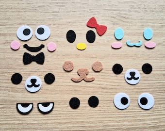 Felt Cartoon Friends Accessories Crochet Knit Plushies - Felt Craft Pieces Kawaii Amigurumi