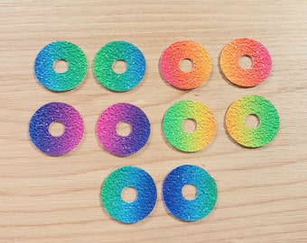 5 Pair Rainbow Ombre Safety Eye Disks, 16mm/20mm/24mm, Safety Eye Rounds, Safety Eye Colored Backings, Amigurumi Plushie Stuffie Eyes