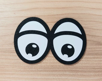 5 Pairs Felt White Connected Eyes, Simple Kawaii Eyes, Amigurumi Eyes