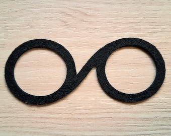 3 Pack Felt Glasses - Pick Your Color, Multiple Sizes, Felt Eye Glasses, Felt Witch Glasses, Felt Glasses, Felt Amigurumi Supplies